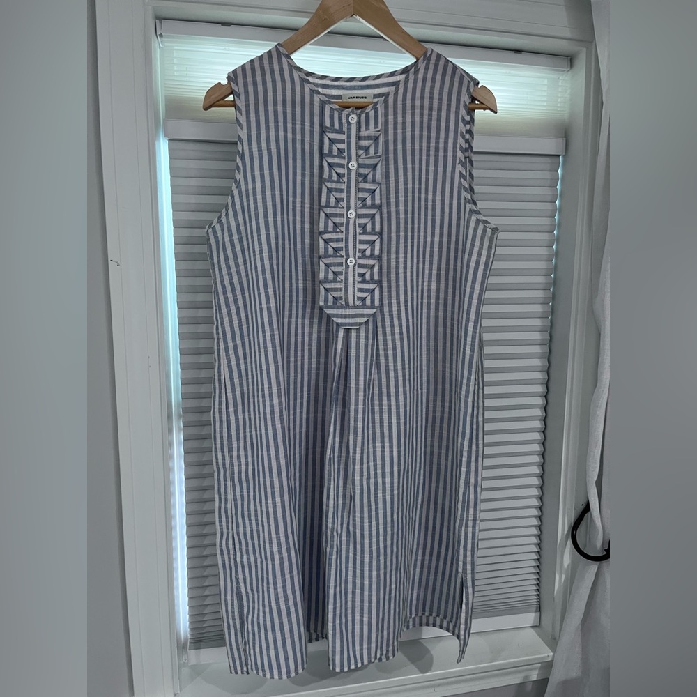 Max Studio blue and white striped dress